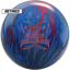 The retired Severe Collision bowling ball with smoke grey, red, and blue colors along with the Severe Collision logo in orange centered prominently.