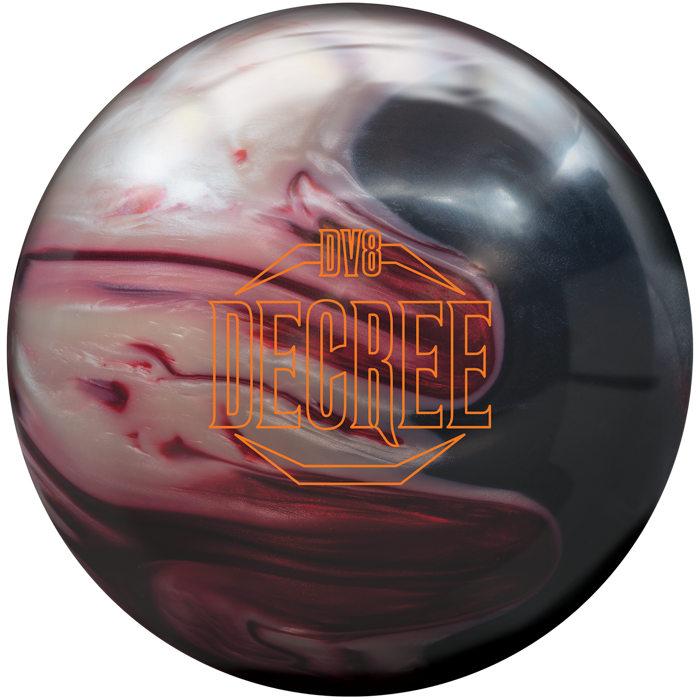 Decree Pearl Bowling Ball in Red, White, and Black