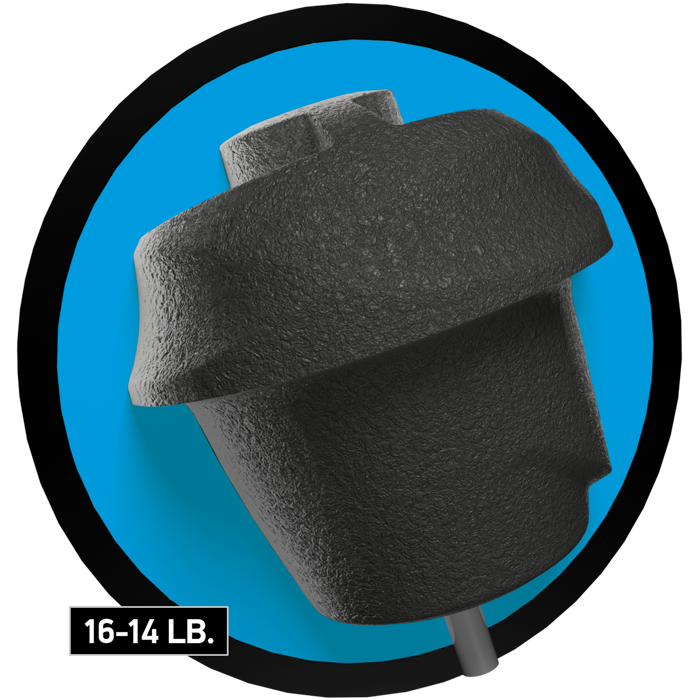 The Double Trouble core for sixteen to fourteen pound bowling balls.